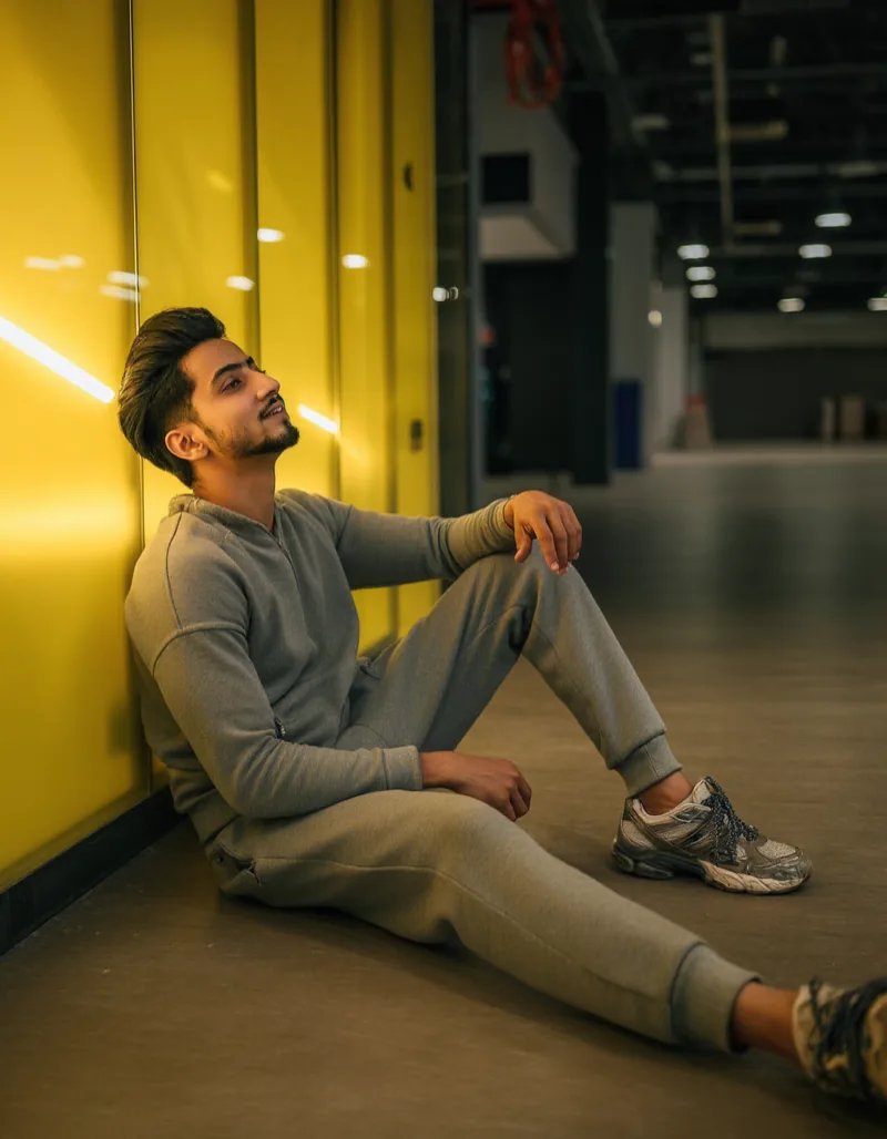 Portrait of Rafik Bouzid in the studio hall